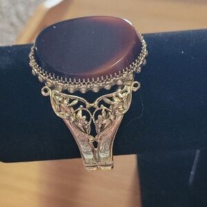 Vintage Gold and Brown Gemstone Bracelet